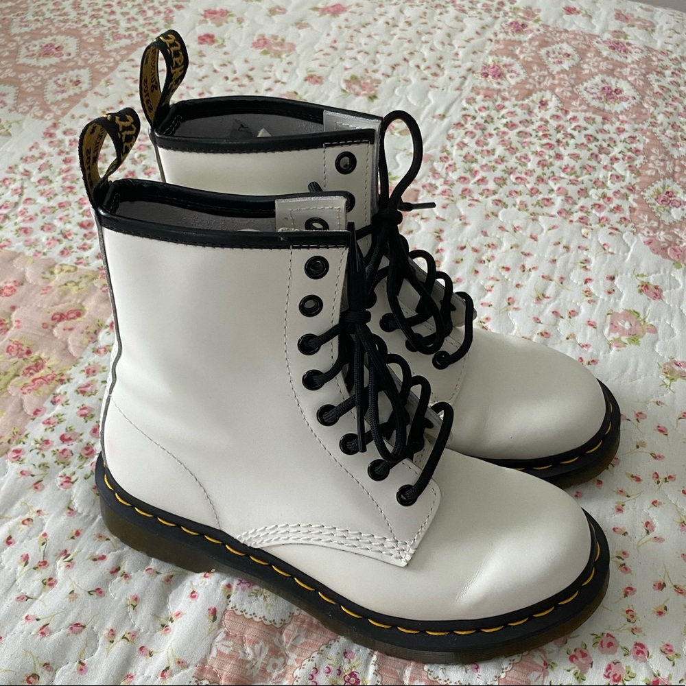 white doc martin boots